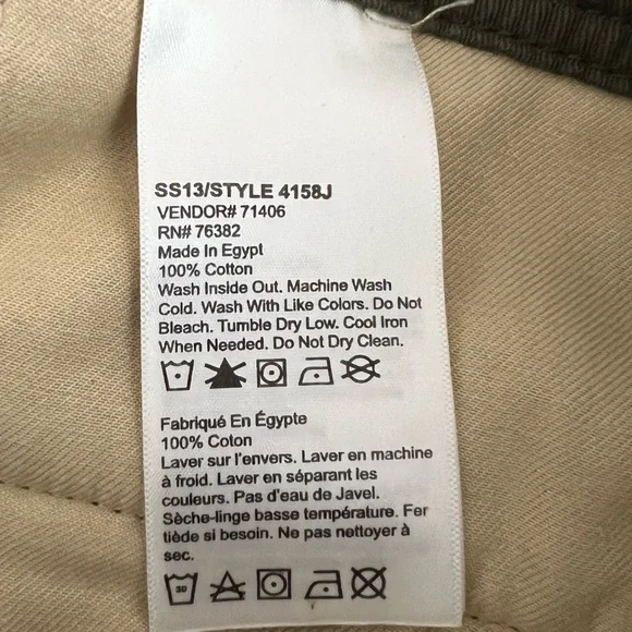 Timberland Relaxed Fit Cargo Chino Pants in Army Green Men’s Size 40x30 - Picture 9 of 9